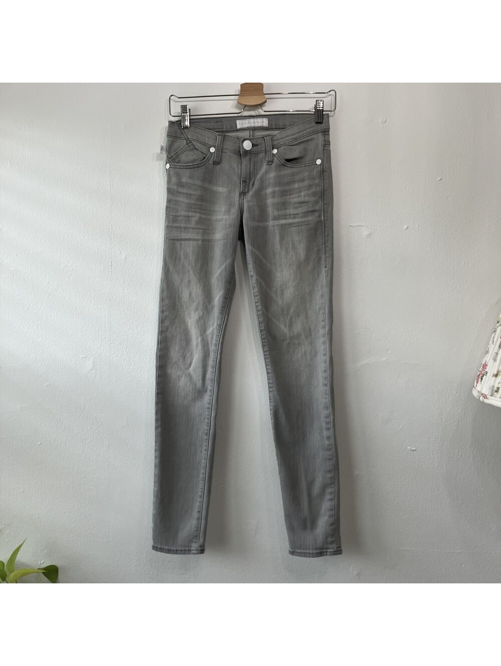 Rock and Republic Gray Denim Skinny Jeans Layering Grunge Y2K 26